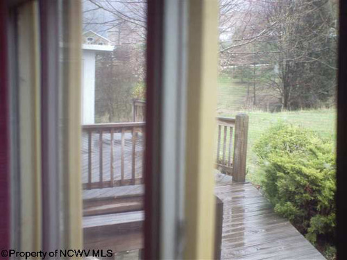 Um...great trim???  Oh and look... there's a deck back there!!  Probably not the best way to showcase the backyard of this $495,000 listing in West Virginia.