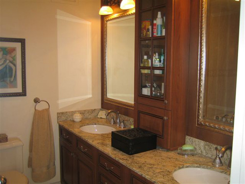 This is an actual agent photo as seen on an MLS.  Though this appears as though it would be a little larger than the 'typical' bathroom, the way this is shot gives the feeling that the space might be a little tight.  