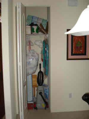 Yes, lets focus on the extremely tiny, crowded closet... buyers aren't looking for a lot of closet space anyway, right? ;)  Seriously, why not just shot the door (or better yet, skip this all around bad photo all together!).  This is a $404,000 listing in Hawaii.