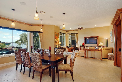 Wow-- gorgeous breakfast nook in this luxury home (and showcased in a way sure to attract luxury buyers!).  It is listed for $4,200,000 in Stuart, Florida, by Sailfish Point- Sothebys.  Click the photograph to view more of this listing.